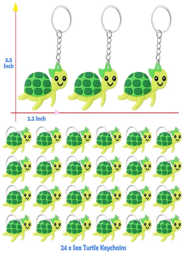 CiciBear 24 Pack Sea Turtle Keyring Party Decorations for Guests, Underwaterworld Party, Kids Birthday, Summer Party, Beach Holiday Party Supply, Animal Baby Shower, School Reward - Image 2