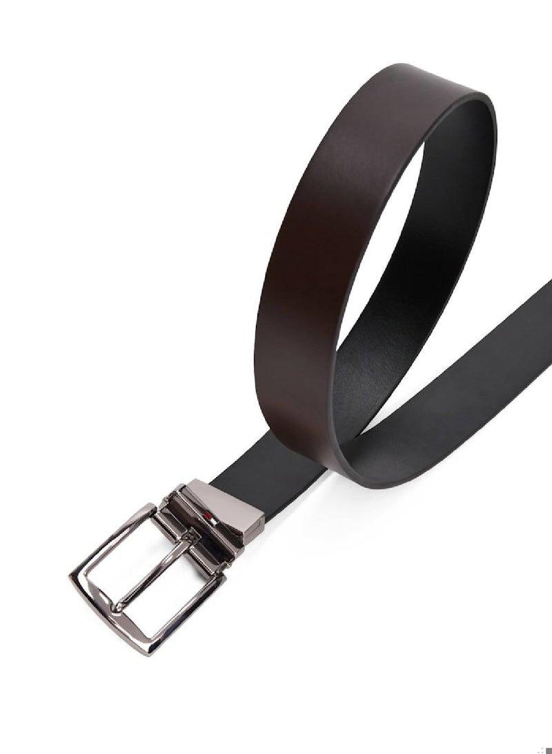 TOMMY HILFIGER Denton Reversible Square Buckle Leather Belt - Image 4