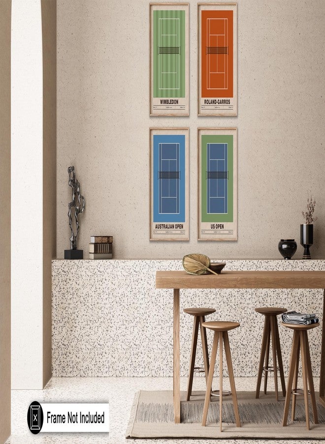 Poster Master 4-Piece Sports Print - Tennis Poster - Sport Tournament Art - Grand Slam Wall Design - US & Australian Open Art - Great Gym, Living Room or Office Decor - 8x10 UNFRAMED Wall Art - Image 5