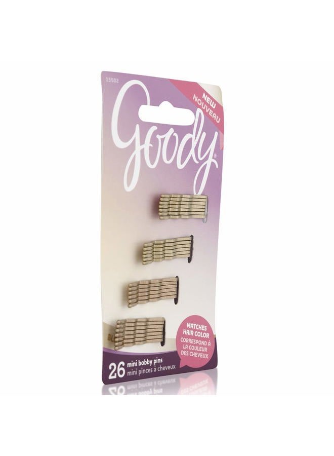 Goody Small Bobby Pins, Metallic Blonde, 26-Count (1941834) - Image 1