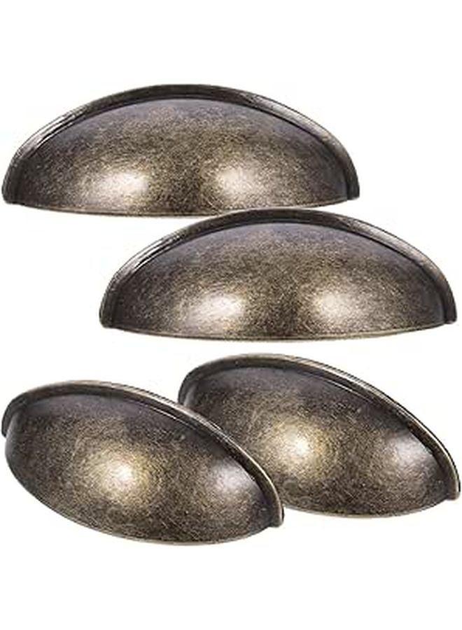 Vintage Bronze Alloy Semicircle Drawer Pull Handles 4pcs Rustic Antique Hardware - Image 1
