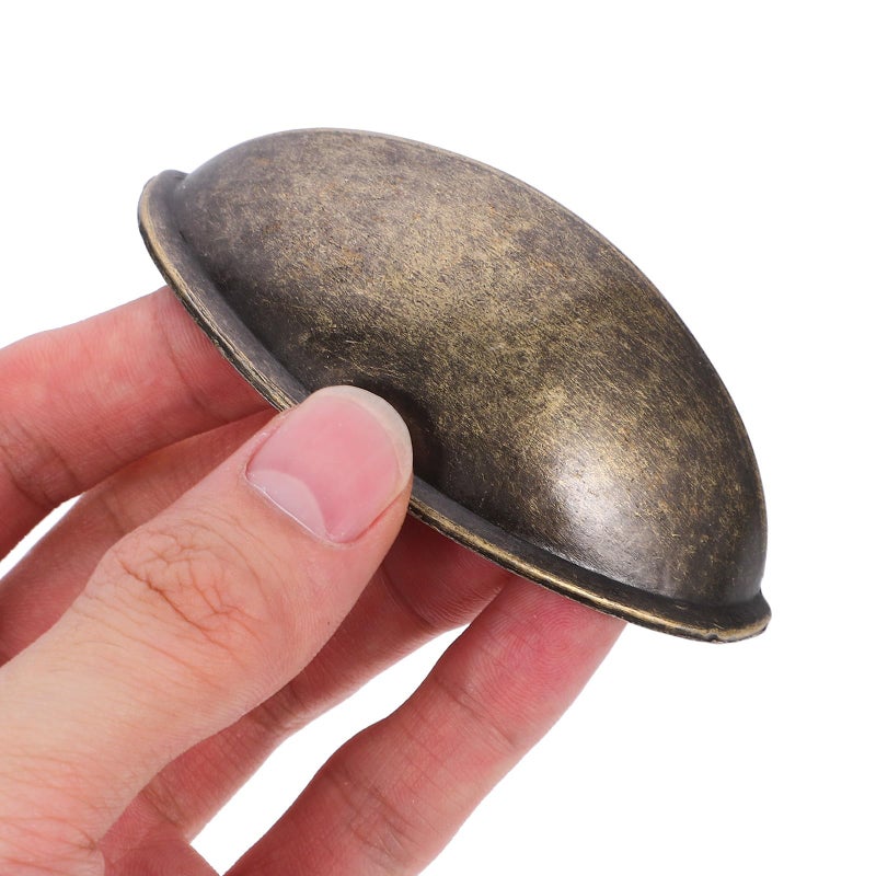 Vintage Bronze Alloy Semicircle Drawer Pull Handles 4pcs Rustic Antique Hardware - Image 5