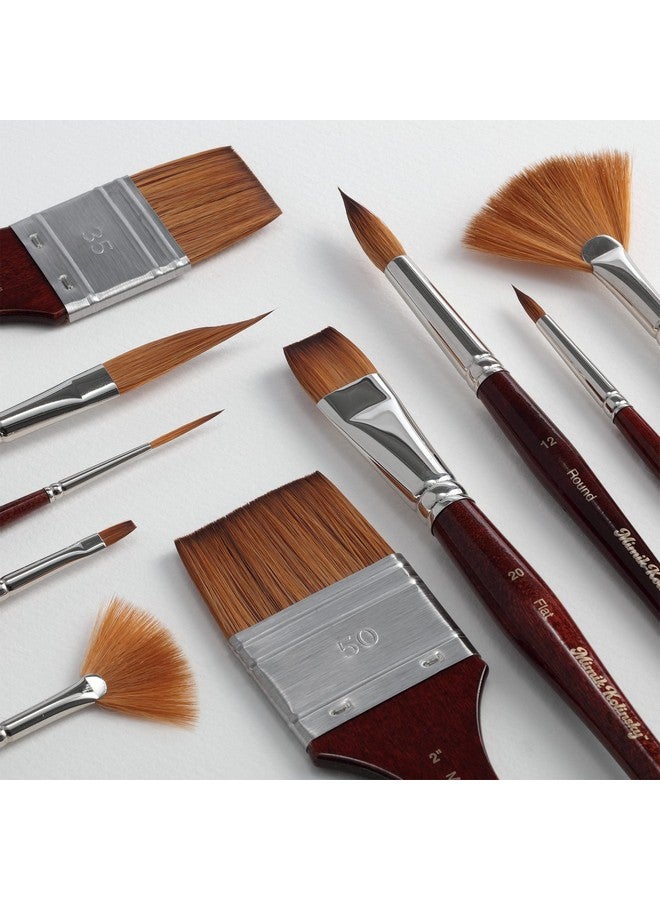 Creative Mark Mimik Kolinsky Synthetic Sable Paint Brushes - Short Handle, Long Bristle Kolinsky Brushes With Resilient Synthetic Fiber For Oil, Watercolor And Acrylic - Sword Liner Size 1/4In  - Image 5