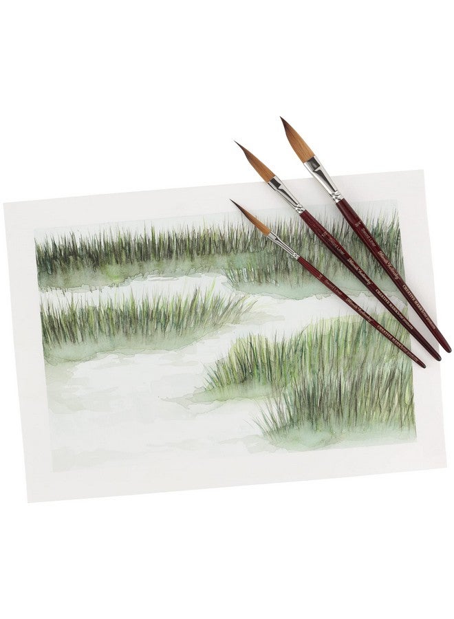 Creative Mark Mimik Kolinsky Synthetic Sable Paint Brushes - Short Handle, Long Bristle Kolinsky Brushes With Resilient Synthetic Fiber For Oil, Watercolor And Acrylic - Sword Liner Size 1/4In  - Image 3