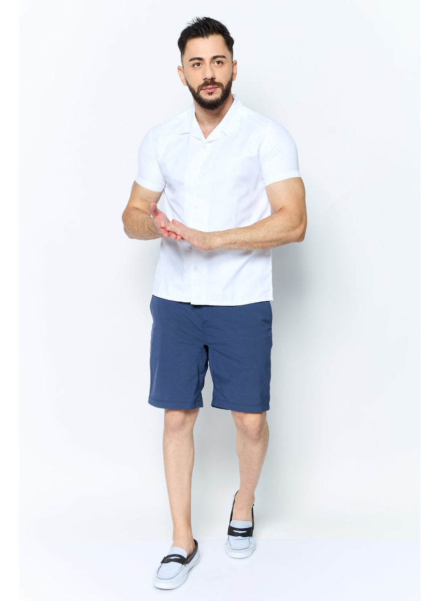 Modern Culture Men Regular Fit Plain Short Sleeve Casual Shirts, White  - Image 2