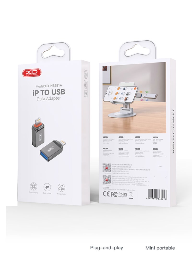 إكس أو وصلة فلاشة ايفون لايتنينج NB281A - Image 4