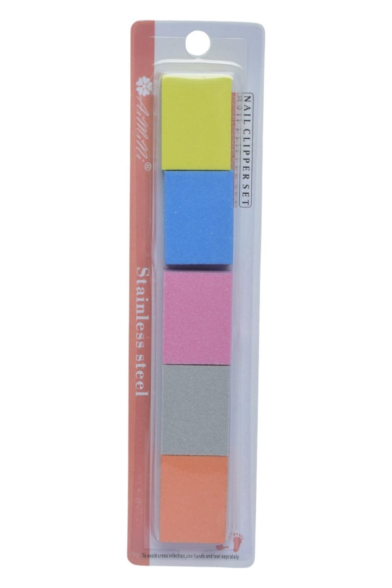 Aimimi Colorful Mini Nail File Blocks, 5 Pieces - Multicolor - Image 1