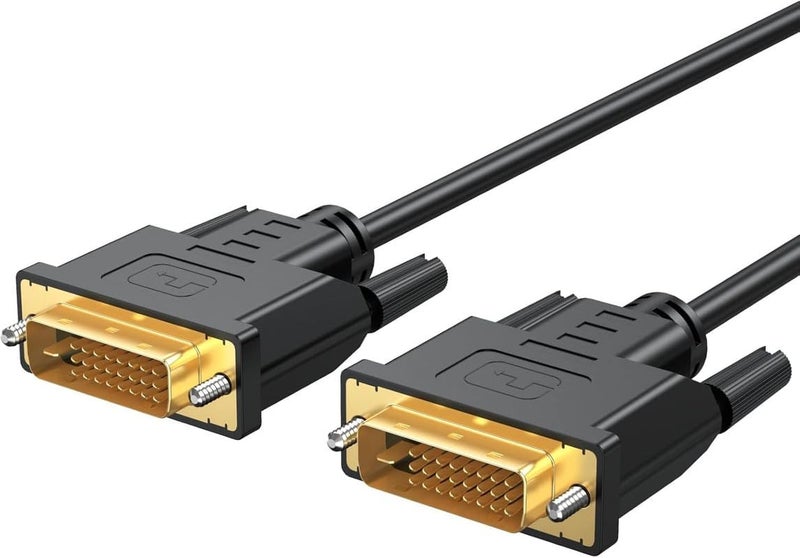 Hexabyte DVI Cable (1.5M/5Ft), DVI-D 24+1 Cord Male to Male, HDR, Gold plated connectors Digital Video Monitor Cable for Computer, HDTV, Gaming, Monitor, Projector (Black) - Image 1