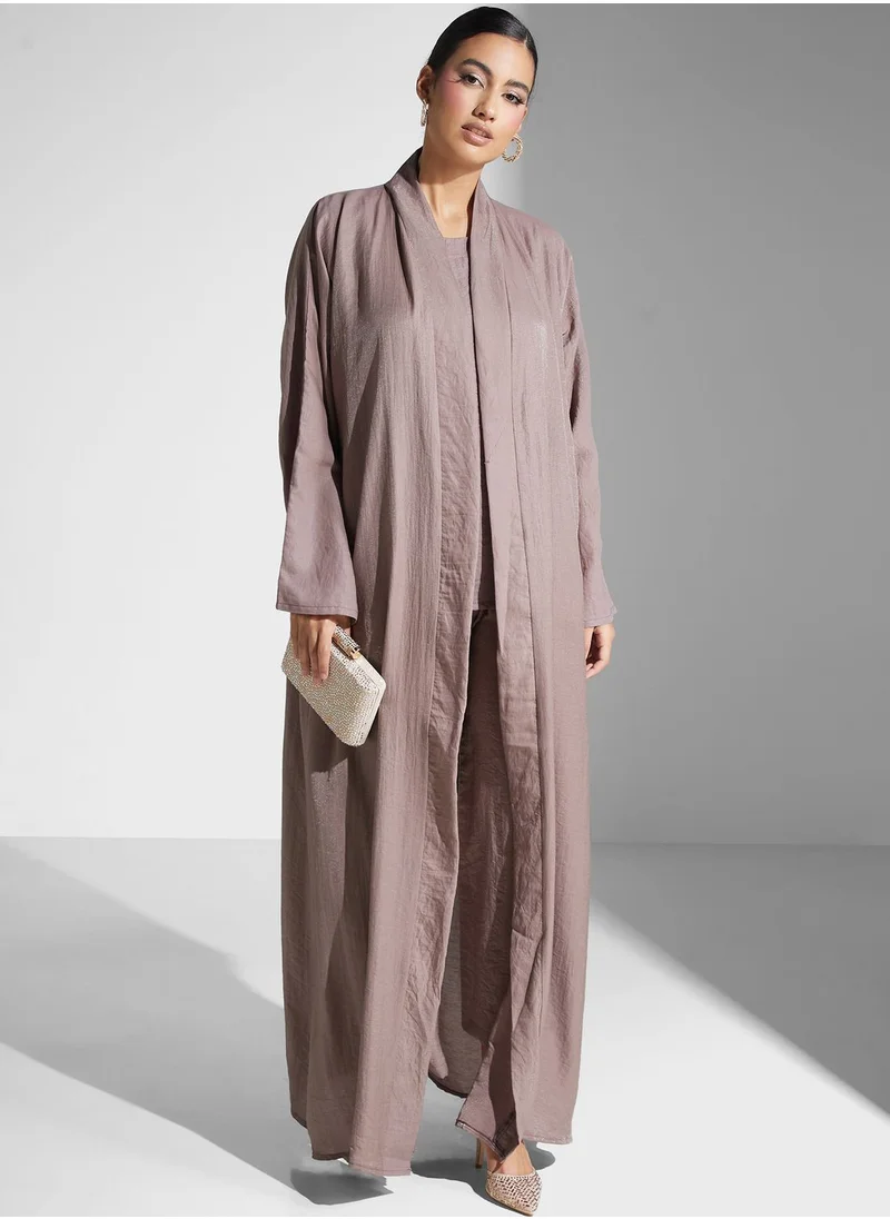 hayas closet Abaya With Tunic And Pant Set