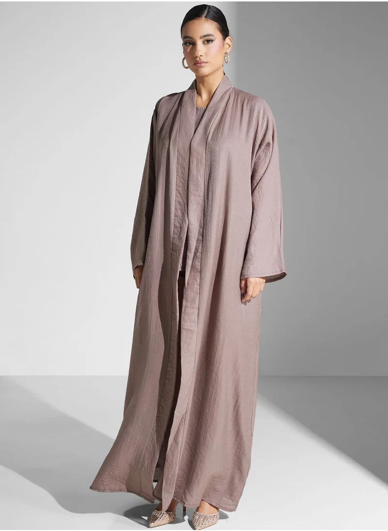 hayas closet Abaya With Tunic And Pant Set
