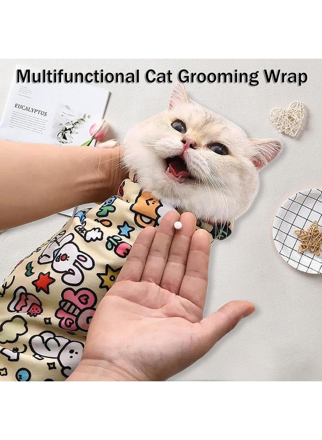 Generic Cat Wrap for Grooming, Cat Restraint Wrap for Cutting Nails and Grooming, Self-Adherent, Anti-Bite, Anti-Scratch, Anti-Escape Calming Wrap, Cat Grooming Supplies  - Image 3