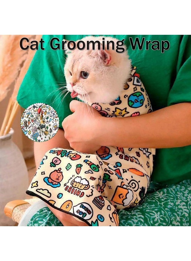 Generic Cat Wrap for Grooming, Cat Restraint Wrap for Cutting Nails and Grooming, Self-Adherent, Anti-Bite, Anti-Scratch, Anti-Escape Calming Wrap, Cat Grooming Supplies  - Image 4