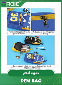 GROIC Pen Bag, Student Star School Bag Pencil Case, Large Capacity, Canvas Double-Layer Basketball Stationery bag, Creative Storage,Large Storage Pouch Marker Pen Case  - Image 5