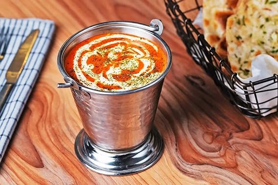 RJ kitchenware Store Stainless Steel Mini Bucket Balti for Serving Daal, Vegetable Raita | Standard | Made in India - Image 2