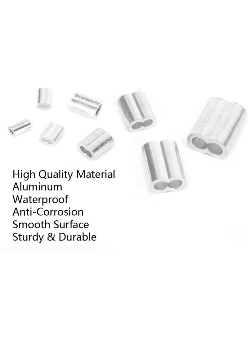 GGOOT Wire Rope Crimping Tool, Wire Crimping Loop Sleeve 315pcs Aluminum Loop Sleeve Ferrule Kit M1.2 M1.5 M2 M2.5 M3 M4 M5 M6 Hardware Parts  - Image 2