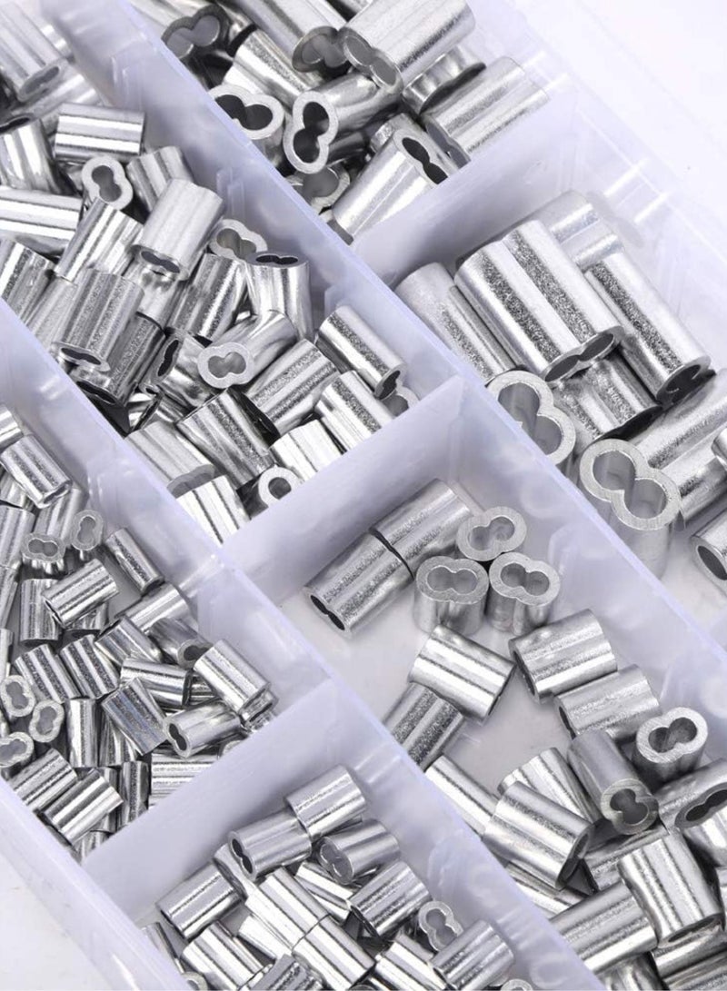 GGOOT Wire Rope Crimping Tool, Wire Crimping Loop Sleeve 315pcs Aluminum Loop Sleeve Ferrule Kit M1.2 M1.5 M2 M2.5 M3 M4 M5 M6 Hardware Parts  - Image 4