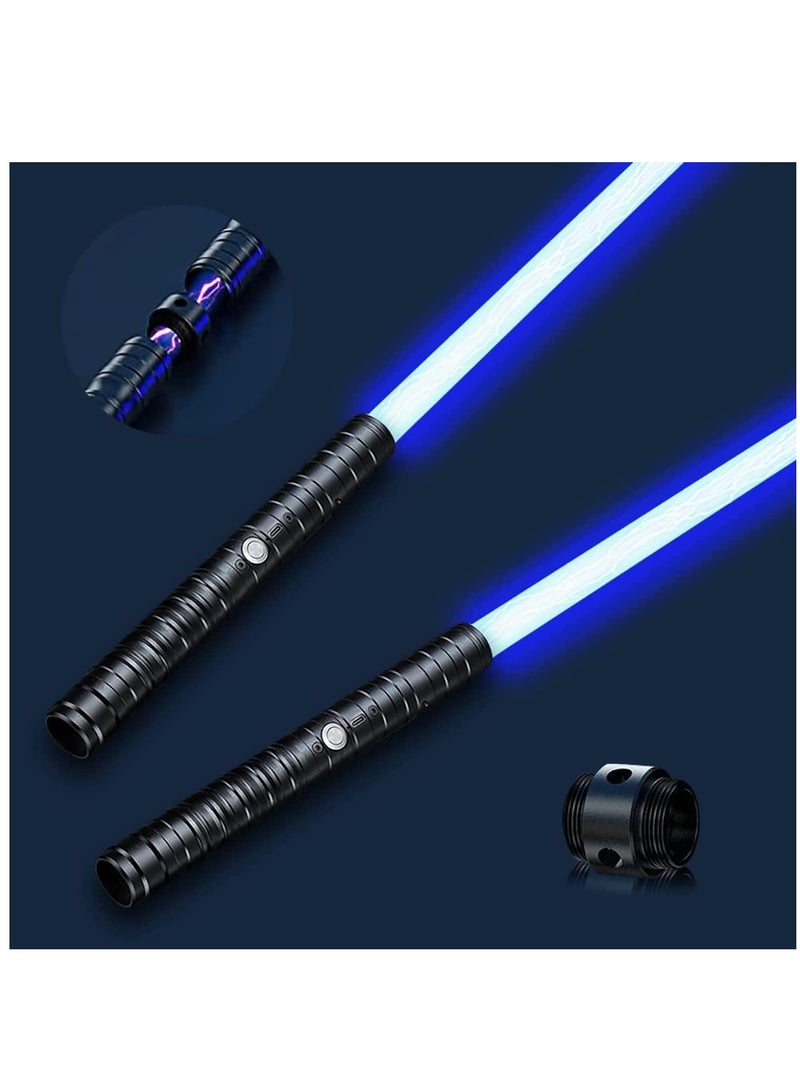 2Pack RGB Light Sabers, 7 Color Rechargeable Lightsaber with Sound, 2-in-1 Double Bladed Swords Set for Adults and Kids Cosplay - Image 1