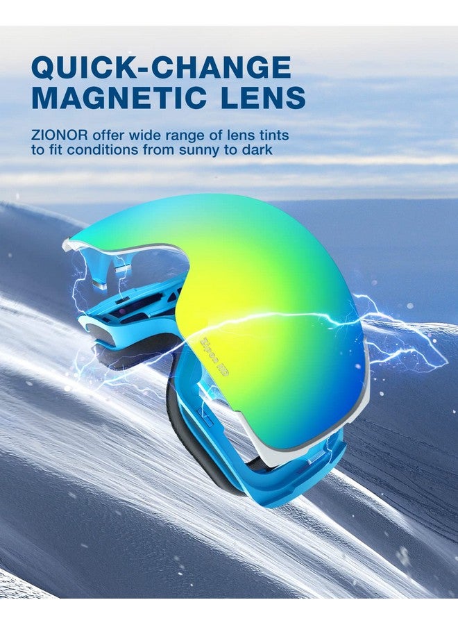 ZIONOR Ski Goggles Z1 Zipon Hd Lens Snow Goggles For Men Women Adult Antifog Magnetic Lens Snowboard Goggles With Uv Protection Otg Snowboarding Goggles Over Glasses Skiing Snowmobile Goggles - Image 4
