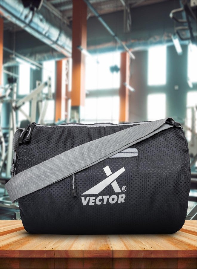 Vector X Attacker Polyester Gym Bag|Shoulder Bag|Sports Bag|Sports & Travel Bag|Duffle Bags for Men & Women|Exercise and Fitness|Black | Capacity - 20 Liter - Image 2