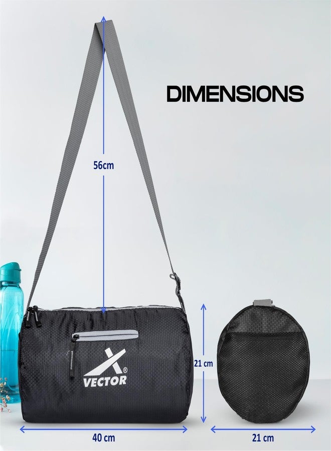 Vector X Attacker Polyester Gym Bag|Shoulder Bag|Sports Bag|Sports & Travel Bag|Duffle Bags for Men & Women|Exercise and Fitness|Black | Capacity - 20 Liter - Image 4