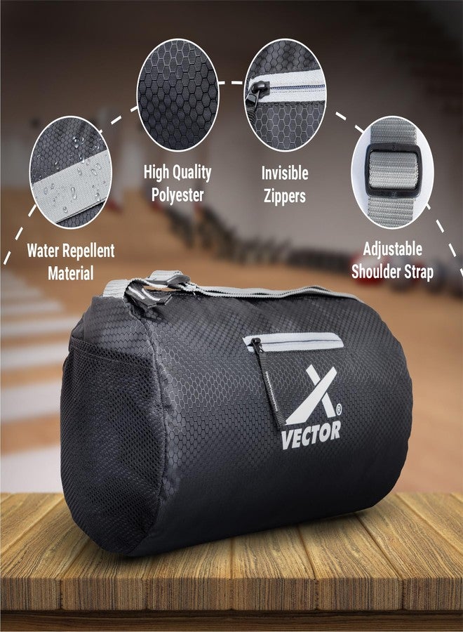Vector X Attacker Polyester Gym Bag|Shoulder Bag|Sports Bag|Sports & Travel Bag|Duffle Bags for Men & Women|Exercise and Fitness|Black | Capacity - 20 Liter - Image 3