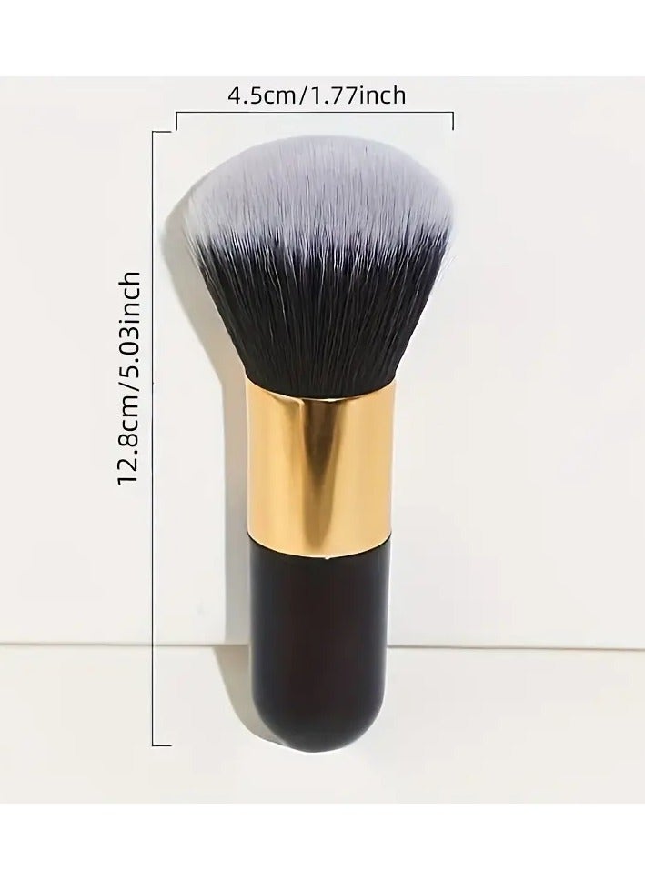ORiTi Powder Brush Long Soft Hair Blush Large Loose Foundation Brush Wet Dry Cosmetic Tool Beauty Tool for Beginners - Black - Image 4