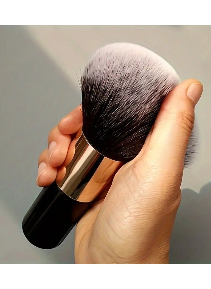 ORiTi Powder Brush Long Soft Hair Blush Large Loose Foundation Brush Wet Dry Cosmetic Tool Beauty Tool for Beginners - Black - Image 3