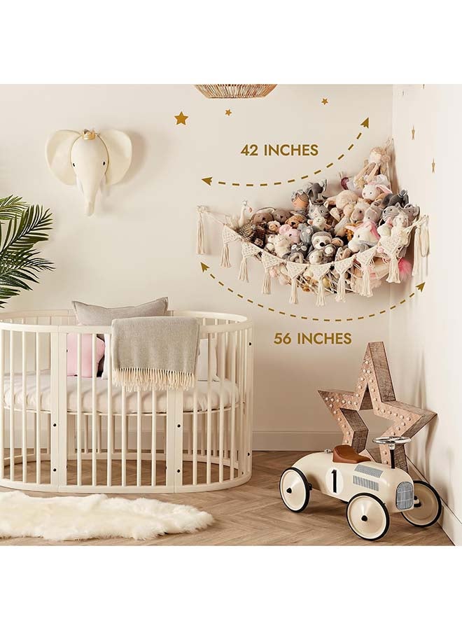 انتيكيانو حامل شبكي للتعليق في الزاوية، منظم العاب قطيفة  لغرفة النوم والحضانة - Image 3