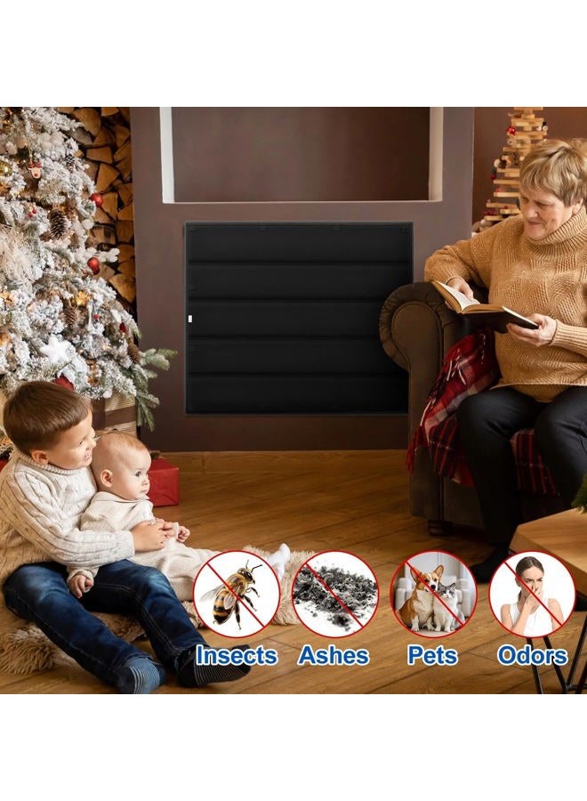 bruwaa Magnetic Fireplace Draft Stopper Cover [39" W x 32" H] - Indoor Winter Insulation Blanket to Block Cold Air & Heat Loss - Fits Metal Frames Only (NOT for Brick/Stone) - Image 5