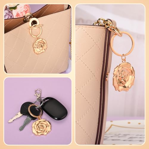 Winocbxt 50 pieces Rose Shaped Keychain/key Ring for baby shower, wedding or bridal shower gifts, gifts, guest memorabilia - Image 4