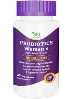 NBL Natural Once Daily Probiotics for Women & Prebiotics, 50 Billion CFU for Women’s Daily Digestive & Immune Health, 16 Probiotic Strains, 30 Capsules  - Image 1
