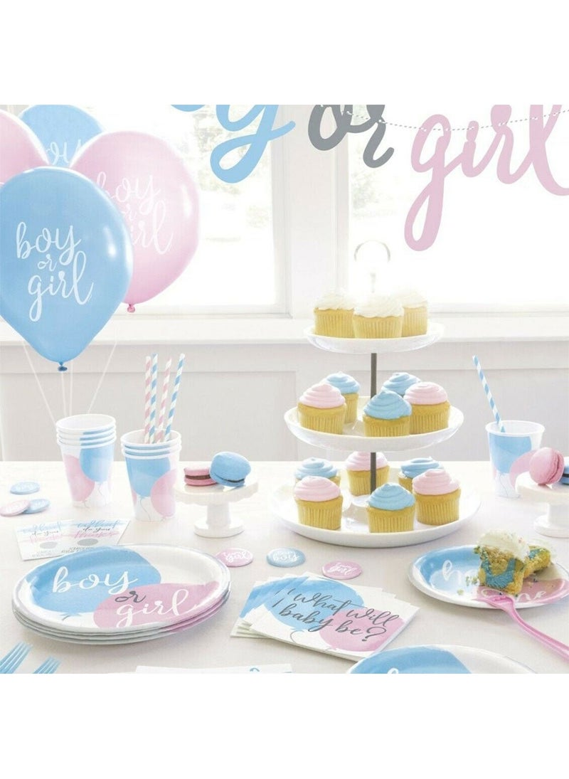 Unique Boy or Girl Balloon Blue Pink White Foil 45 cm - Image 4