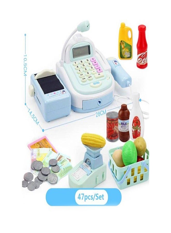 Smart Cash Register Toy, Cash Register With Calculator Toy， Multi-Function Simulated Cash Register Toy Role Play, Electric Cash Register, Play House Cash Register Supermarket Cash Register Toy Suitable For Children Over 3 Years Old - Image 4