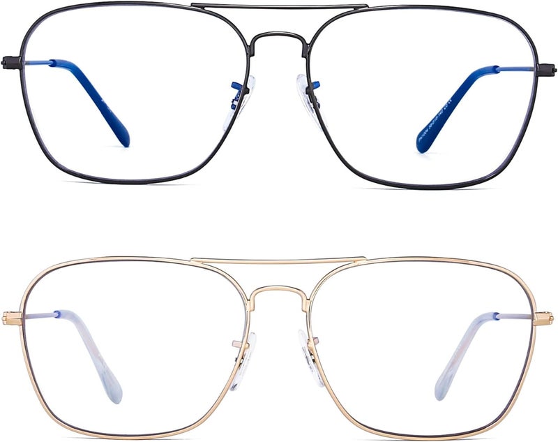 JM Aviator Blue Light Blocking Computer Glasses, Square Eye Protect Video Eyeglasses Anti Glare Men Women - Image 3