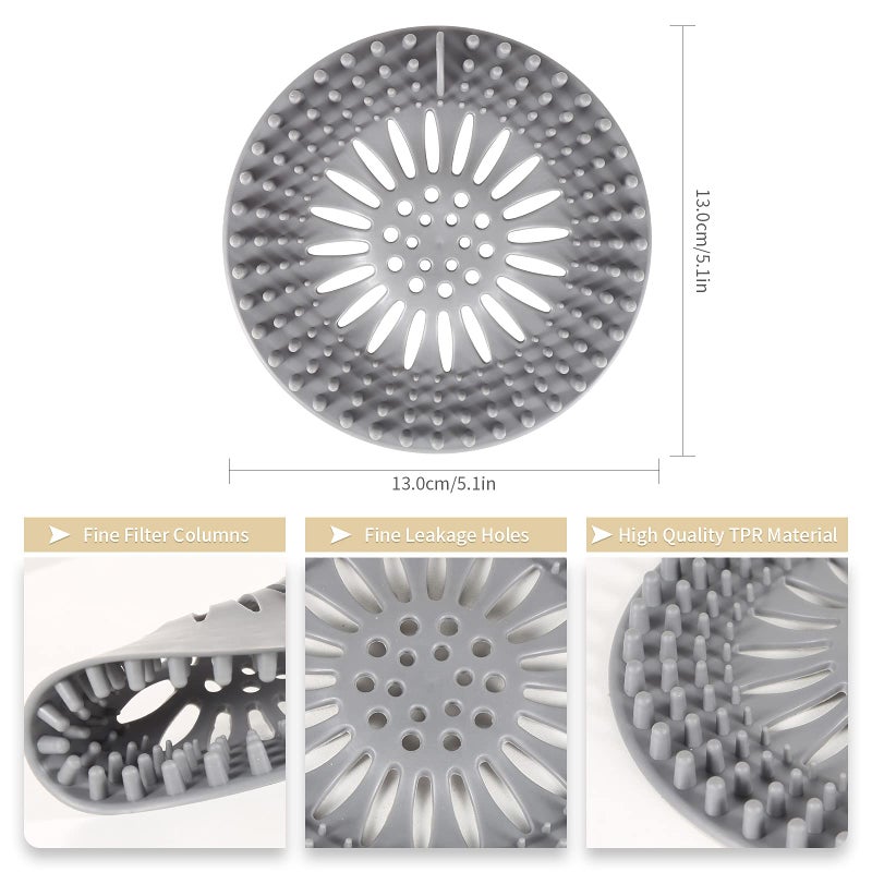 Uigos Hair Catcher Durable Silicone Hair Stopper Shower Drain Covers and Clean Suit for Bathroom Bathtub and Kitchen 4 Pack - Image 5
