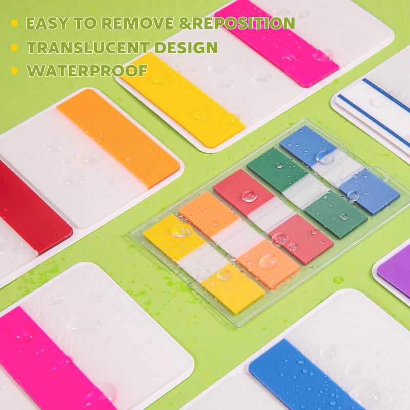 BukSuk 600 Pieces Tabs 2'' Sticky Tabs, Writable and Repositionable File Tabs Flags Colored Page Markers Labels for Reading Notes, Books and Classify Files, 22 Sets 10 Colors - Image 3