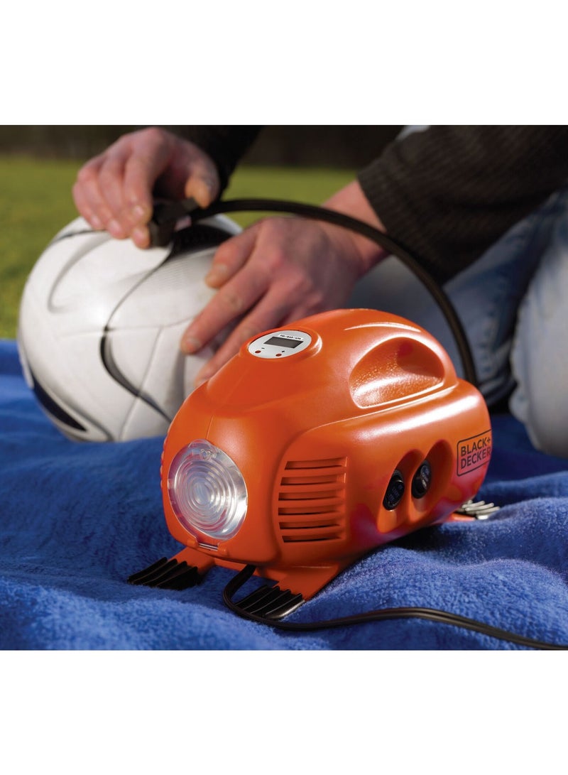 بلاك اند ديكر منفاخ هواء وضاغط هواء للدراجات والسيارات ومنفاخات الهواء والكرات الرياضية 12 فولت 120 رطل لكل بوصة مربعة ASI200-XJ - Image 3