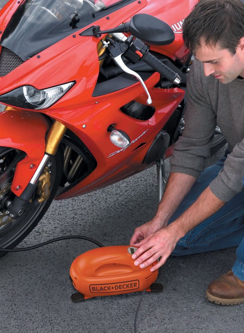 بلاك اند ديكر منفاخ هواء وضاغط هواء للدراجات والسيارات ومنفاخات الهواء والكرات الرياضية 12 فولت 120 رطل لكل بوصة مربعة ASI200-XJ - Image 4