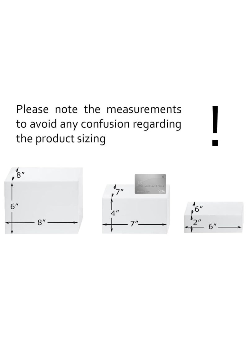 TPGP 2 Sets of 3 Crystal Clear Acrylic Cube Display Nesting Risers with Hollow Bottoms, Transparent - Image 4