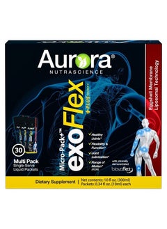 Aurora Nutrascience , Micro-Pack Liposomal exoFlex+ Vitamin C, Eggshell Membrane with BiovaFlex, Curcumin, & Boswellia, 30 Single-Serve Liquid Packets, 0.34 fl oz (10 ml) Each  - Image 1