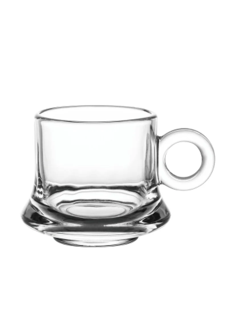 Cuisine Art Doyalex Glass by Cuisine Art Tea Cup & Saucer Set - 190ml, 12-Pieces, Transparent