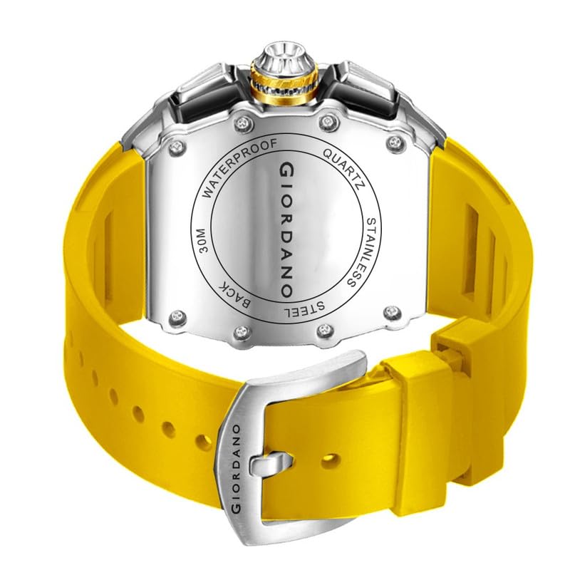 Giordano Multifunction Watch - with Day, Date, and 24-Hour Sub-Dials” | Water Resistant Square dial Unique Design Wrist Watch for Man | Best Gift for Males - Image 5