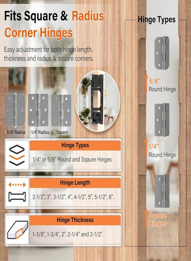 Fockety Door Hinge Jig, Door Hinge Mortiser, Door Hinge Router Template Slotting Locator Hinge Drilling Jig Hole Fits for 2‑1/2in to 6in Length & 1‑3/8in to 2‑1/2in Thickness Hinges - Image 2
