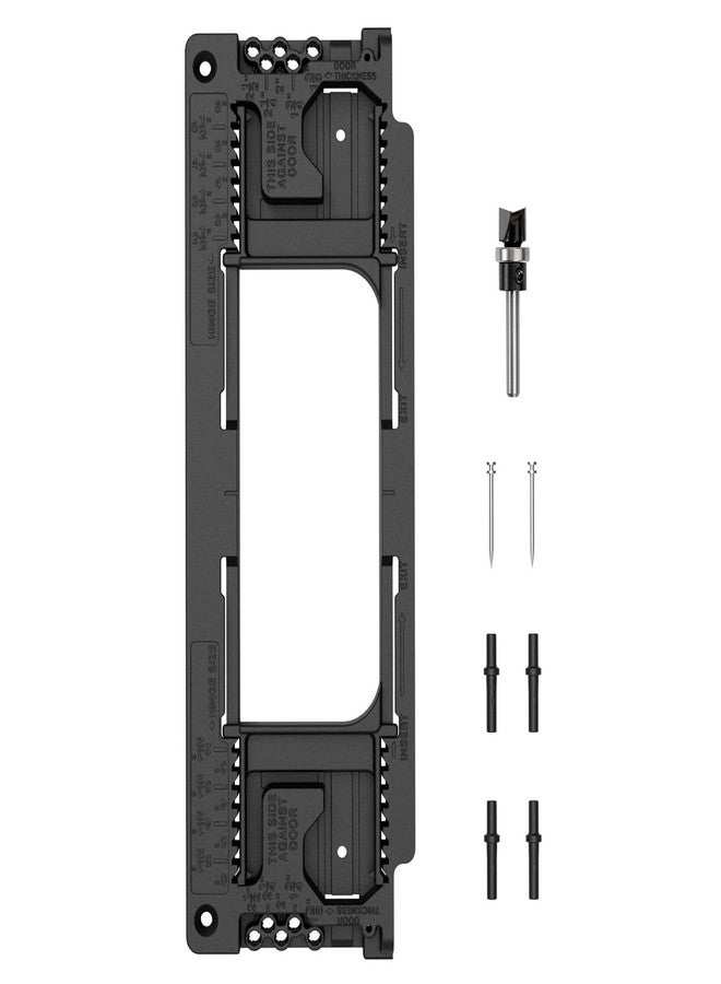 Fockety Door Hinge Jig, Door Hinge Mortiser, Door Hinge Router Template Slotting Locator Hinge Drilling Jig Hole Fits for 2‑1/2in to 6in Length & 1‑3/8in to 2‑1/2in Thickness Hinges - Image 1