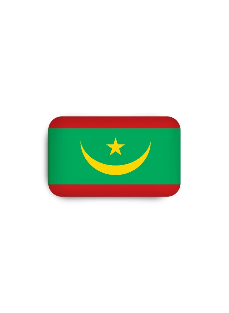 971MEDIA Mauritania Flag - Metal Badge Epoxy Coated with Magnetic Pin that Doesn't Tear Clothes  - Image 2