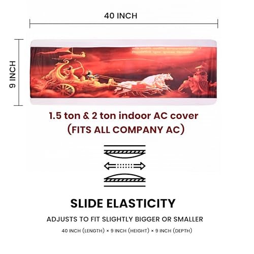 Da Anushi Printed Split Ac Cover Indoor Unit For 1.5 Ton Capacity AC, Inner Unit Ac Cover, All Weather Cover/Attractive Digital Prints/Dustproof/Silken water-resistant Split Ac Cover (Rath) - Image 3