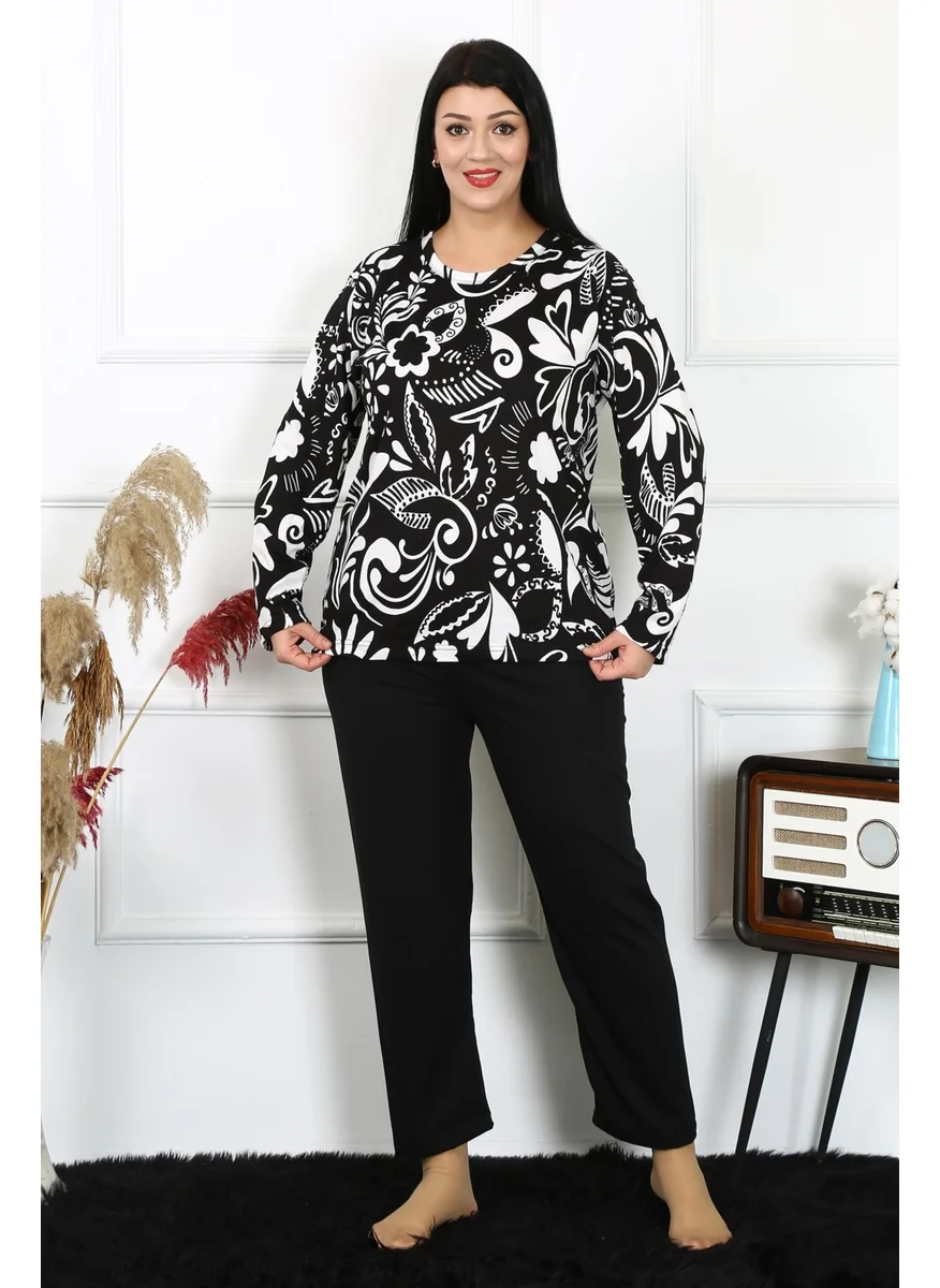 اكبينيز Women's Plus Size Combed Cotton Long Sleeve Pajama Set 202217