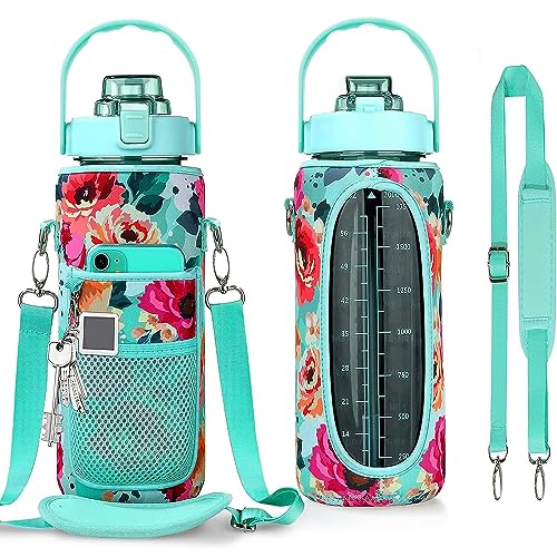 US1984 Gallon Water Bottle 2 Litre for Gym & Sports | BPA Free Water Bottle with sleeve | Leak proof Easy to Clean | Daily Hydration | Best Usage for Office/School/College/Yoga (Green, Plastic) - Image 1