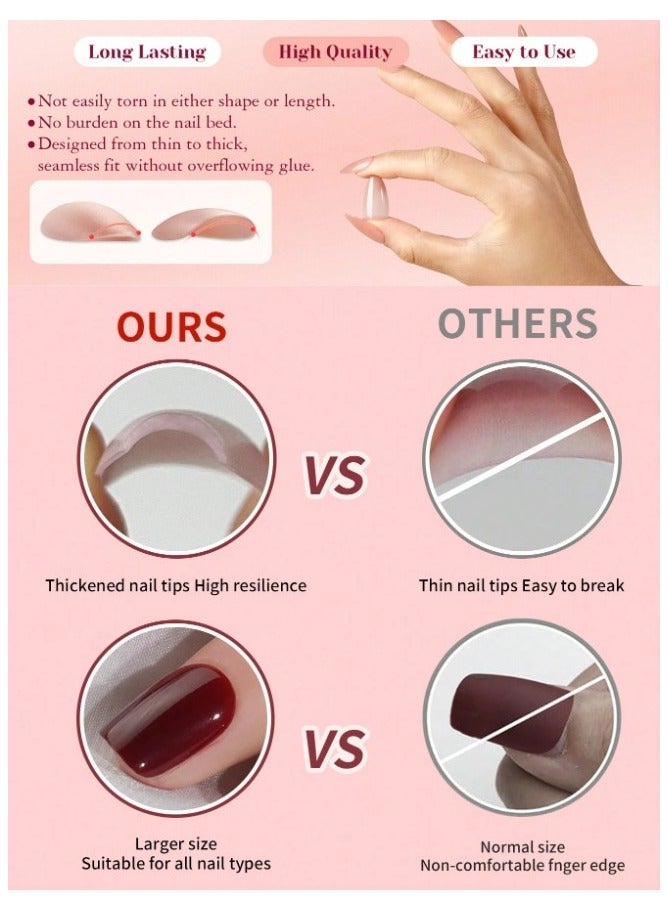 Short Oval Fake Nails 288pcs Box (12 Types Mixed) Acrylic Nails with Storage Box Suitable for Women and Girls in Daily Life and Holiday Use - Image 4