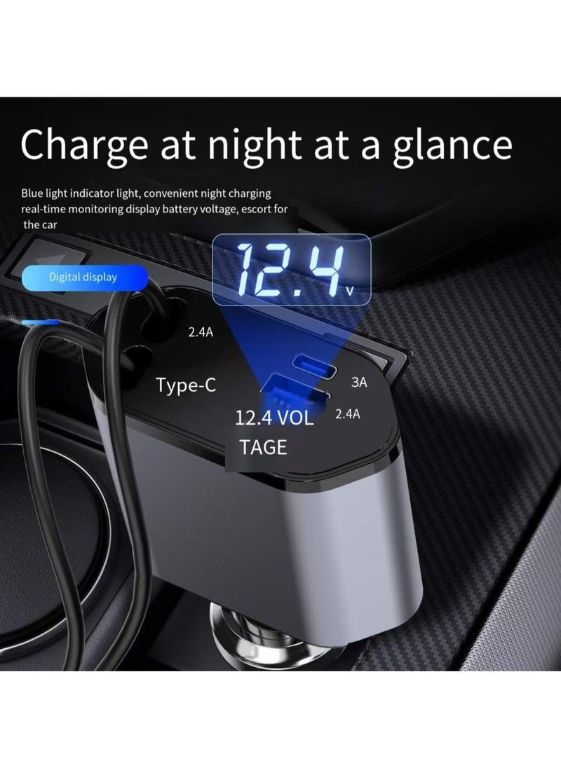 12/24V 120W Fast Car Charger with Retractable Charging Cable Fast Car Power Adapter PD20W for iPhone Type C 40W Car Bluetooth USB Charger Plug with iPhone,Samsung,Galaxy,Huawei,Xiaomi - pzsku/ZA258D68DD7AC550393B2Z/45/_/1725519905/b485af34-7cee-40e2-b83e-bab973290a6d